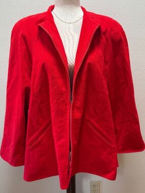 Vintage 80s Red Ultrasuede Zip Up Jacket Samuel Robert Peter Hatsi Androu M/L
